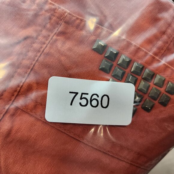 Womens Orange Multiples Linen Blend Studded Jacket Open Front 3/4 Sleeve Size M - Picture 7 of 7